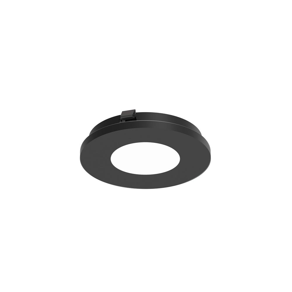 3" Apollo Round Flangeless Pinhole Trim with Clear Lens, Black Finish