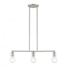 Livex Lighting 47163-91 - Lansdale 3-Light Brushed Nickel Linear Chandelier