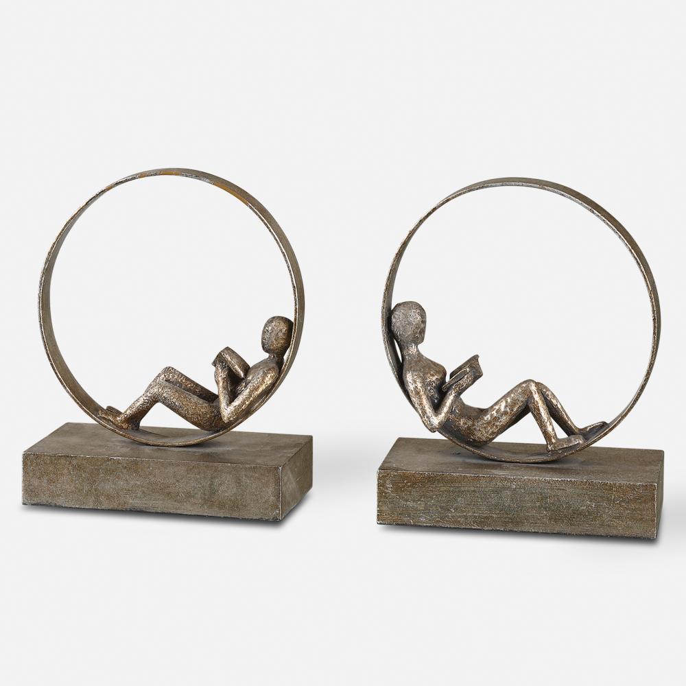 Uttermost Lounging Reader Bookends, S/2
