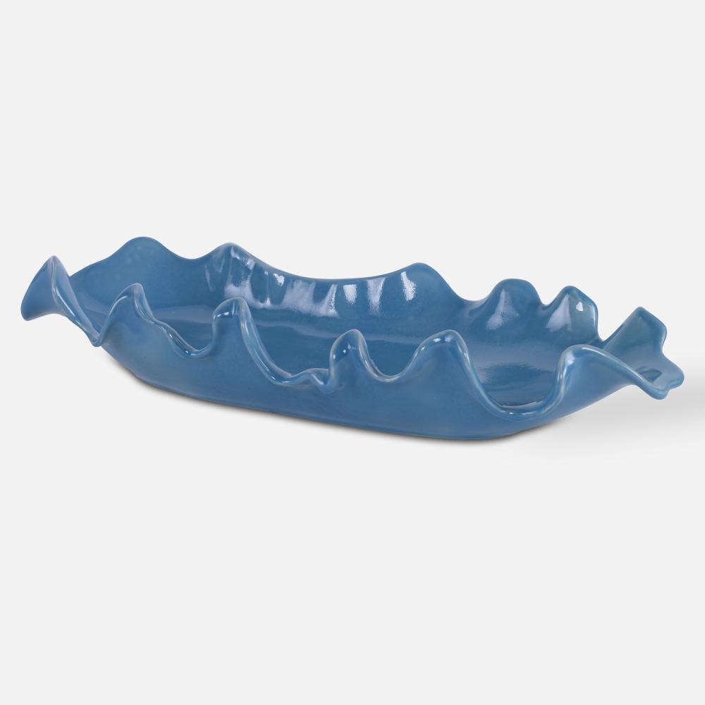 Uttermost Ruffled Feathers Bowl, Blue