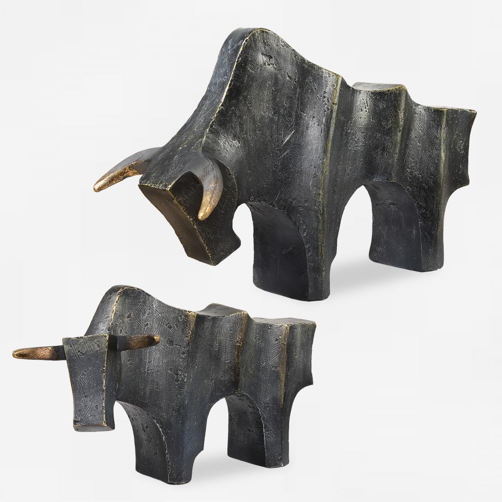 Uttermost Regal Bull Sculptures, S/2