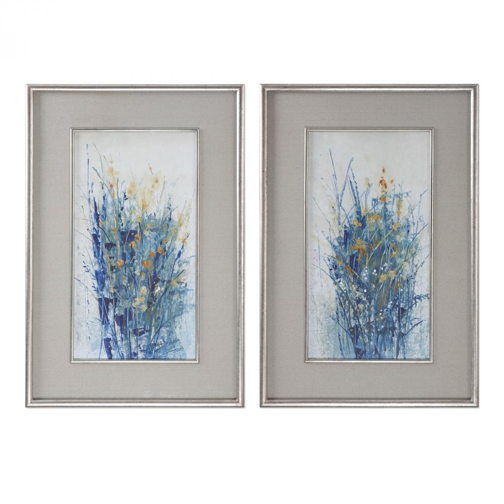 Uttermost Indigo Florals Framed Prints, S/2
