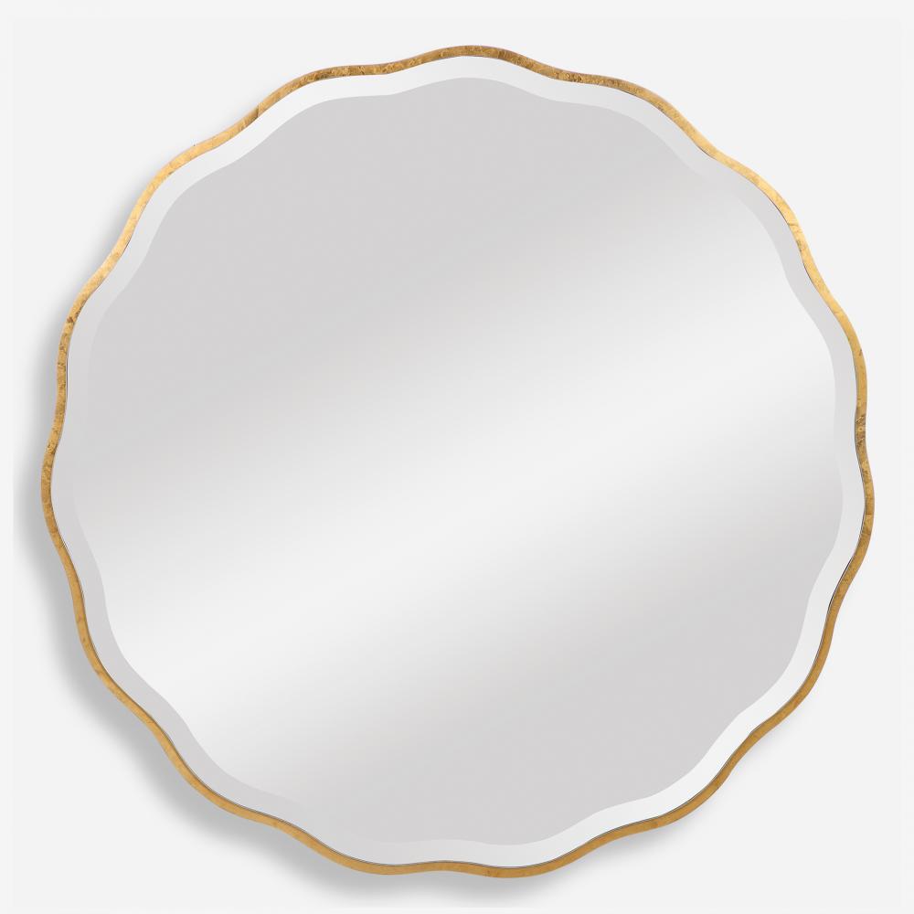 Uttermost Aneta Round Mirror, Gold