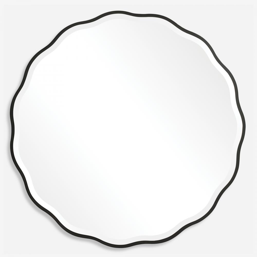 Uttermost Aneta Round Mirror, Black
