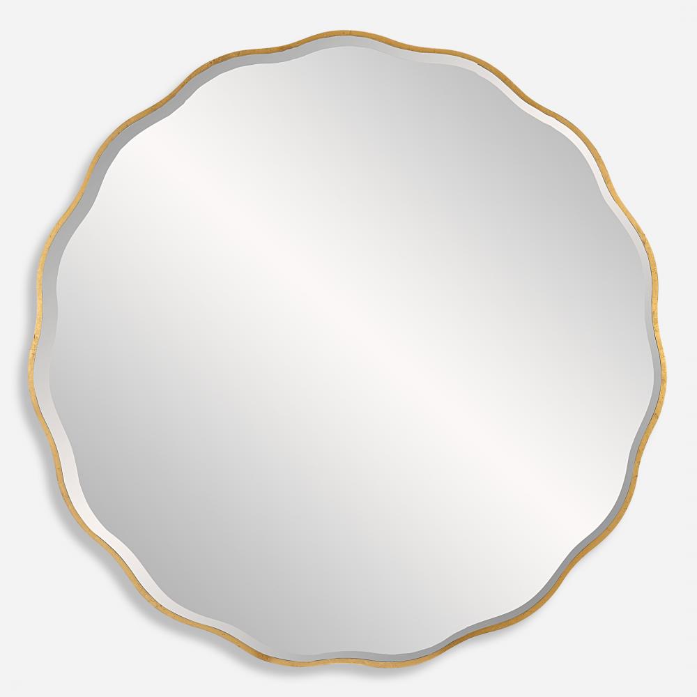 Uttermost Aneta Large Round Mirror, Gold