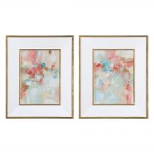 Uttermost 41557 - Uttermost A Touch of Blush and Rosewood Fences Framed Prints, S/2