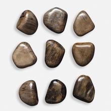 Uttermost 04323 - Uttermost Pebbles Wood Wall Decor, Walnut, S/9
