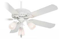 Three Light Cottage White Glass: Snowflake Linen Ceiling Fan