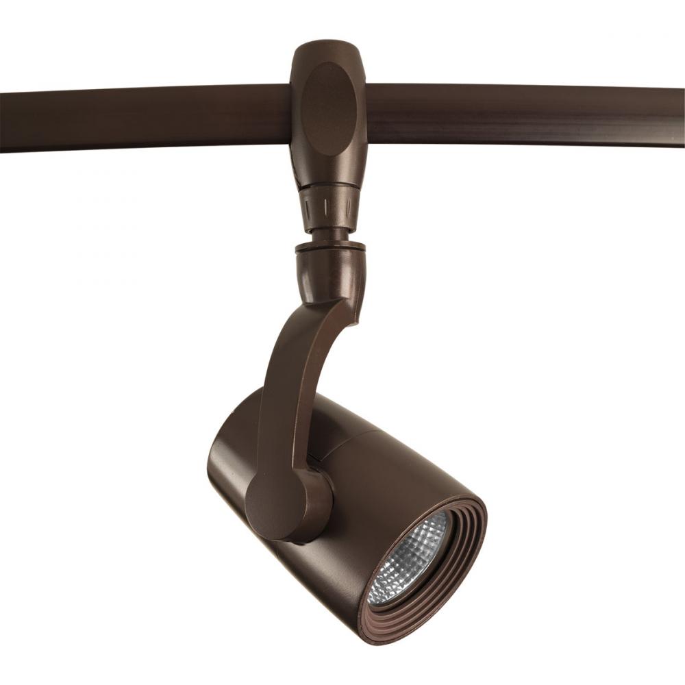 LED Flex Track Med Flex Head, Single Arm Gimbal Design Track Lighting