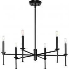 Progress P400294-31M - Elara Collection Six-Light New Traditional Matte Black  Chandelier Light