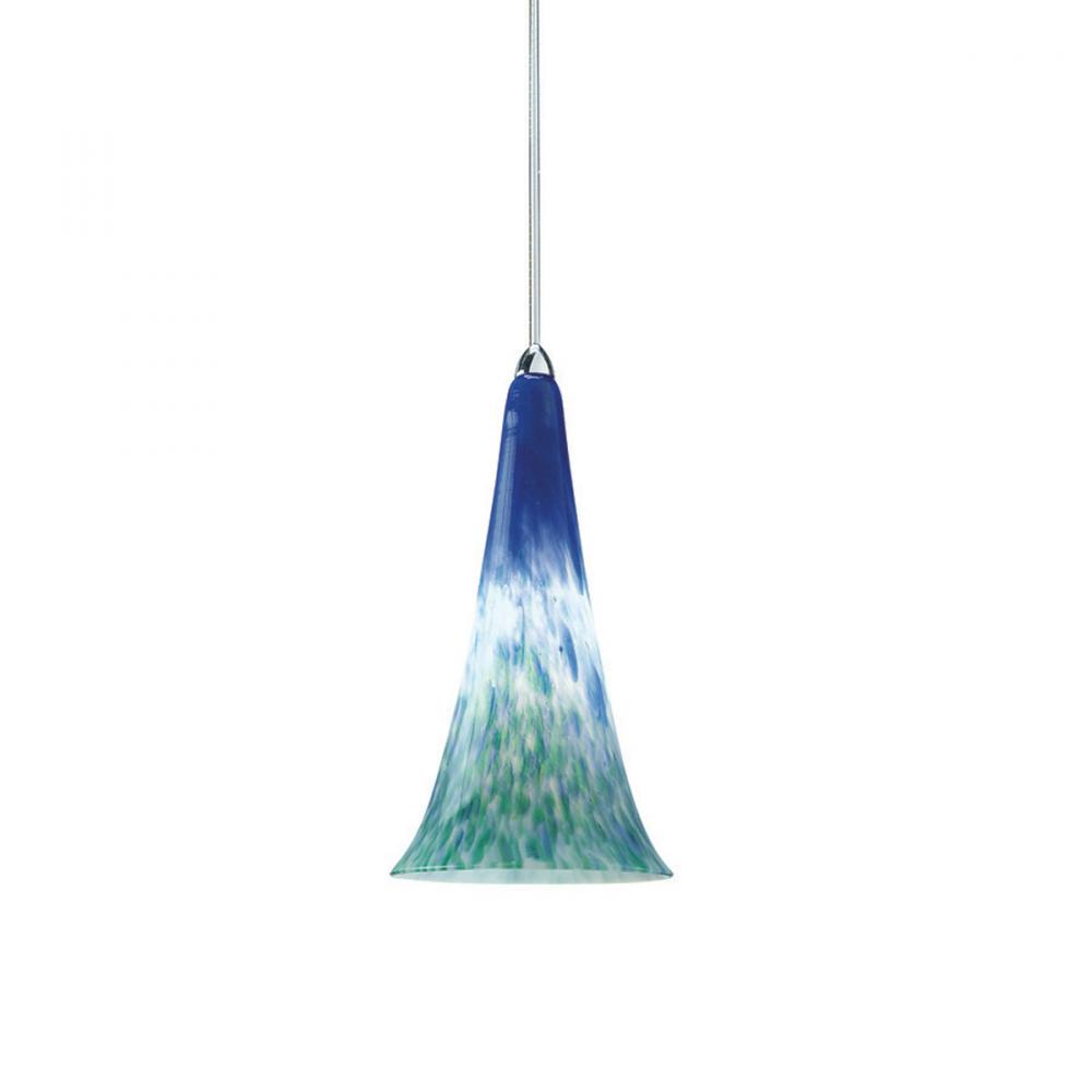 G600 SERIES-BLUE/GRN FLUTE GLASS SHADE