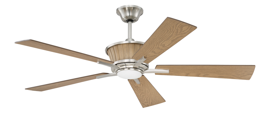 Kinsman 52" Ceiling Fan (Blades Included) in Brushed Polished Nickel/Whiskey Barrel