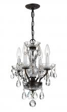 Crystorama 5534-EB-CL-MWP - Traditional Crystal 4 Light Hand Cut Crystal English Bronze Mini Chandelier