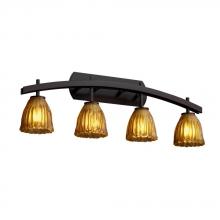 Justice Design Group GLA-8594-16-WTFR-MBLK - Archway 4-Light Bath Bar