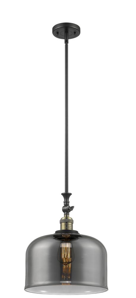 Bell - 1 Light - 12 inch - Black Antique Brass - Stem Hung - Adjustable Mini Pendant