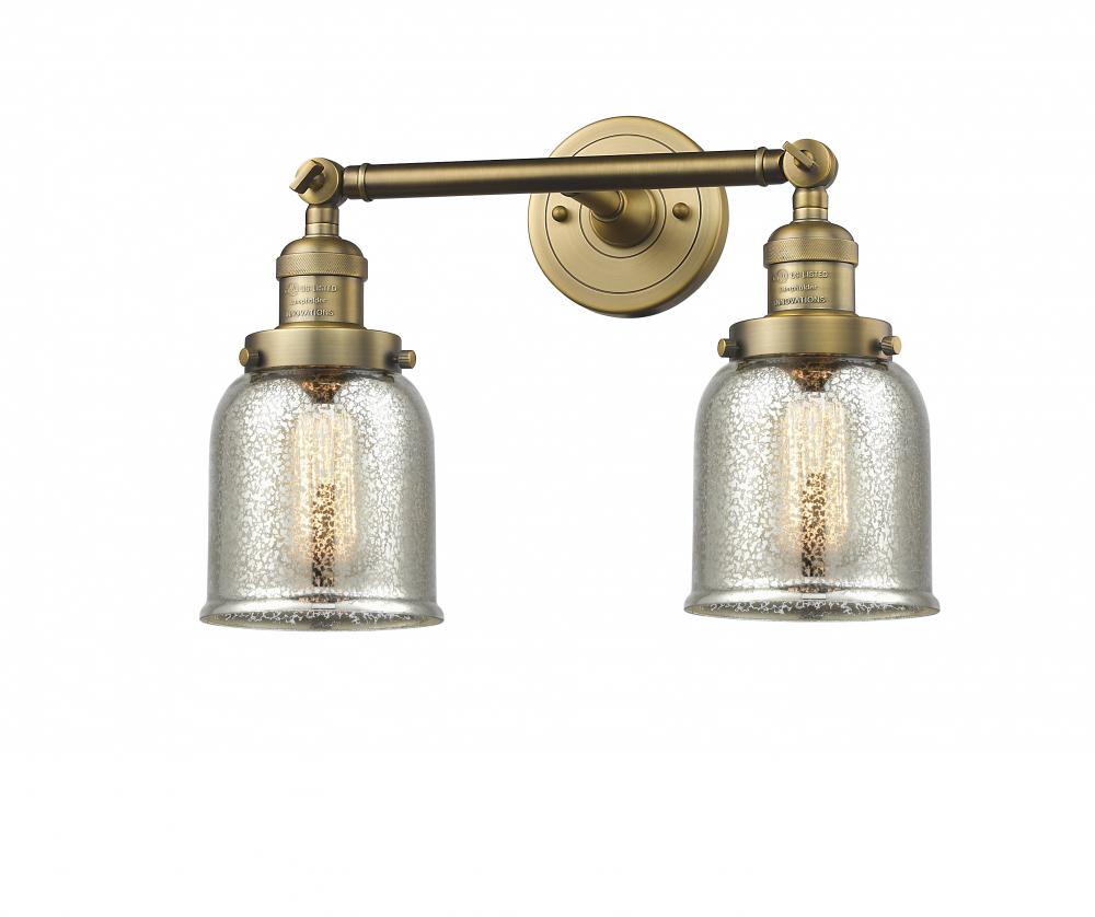 Bell - 2 Light - 15 inch - Brushed Brass - Adjustable Bath Vanity Light