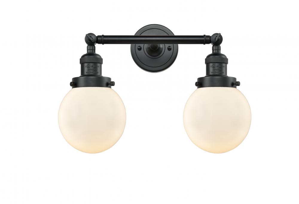 Beacon - 2 Light - 17 inch - Matte Black - Adjustable Bath Vanity Light