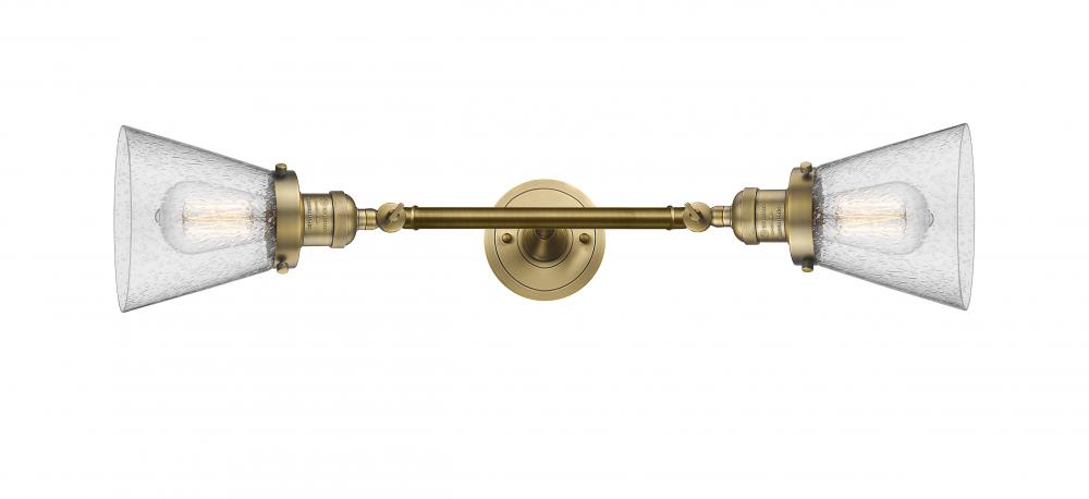 Cone - 2 Light - 6 inch - Brushed Brass - Adjustable Bath Vanity Light