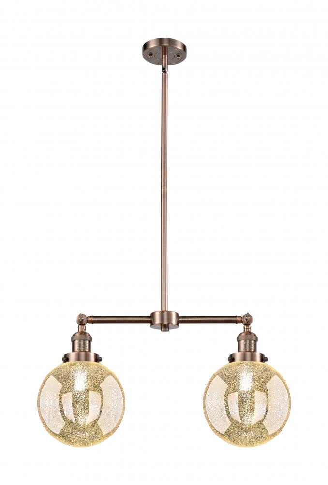 Beacon - 2 Light - 25 inch - Antique Copper - Stem Hung - Adjustable Island Light