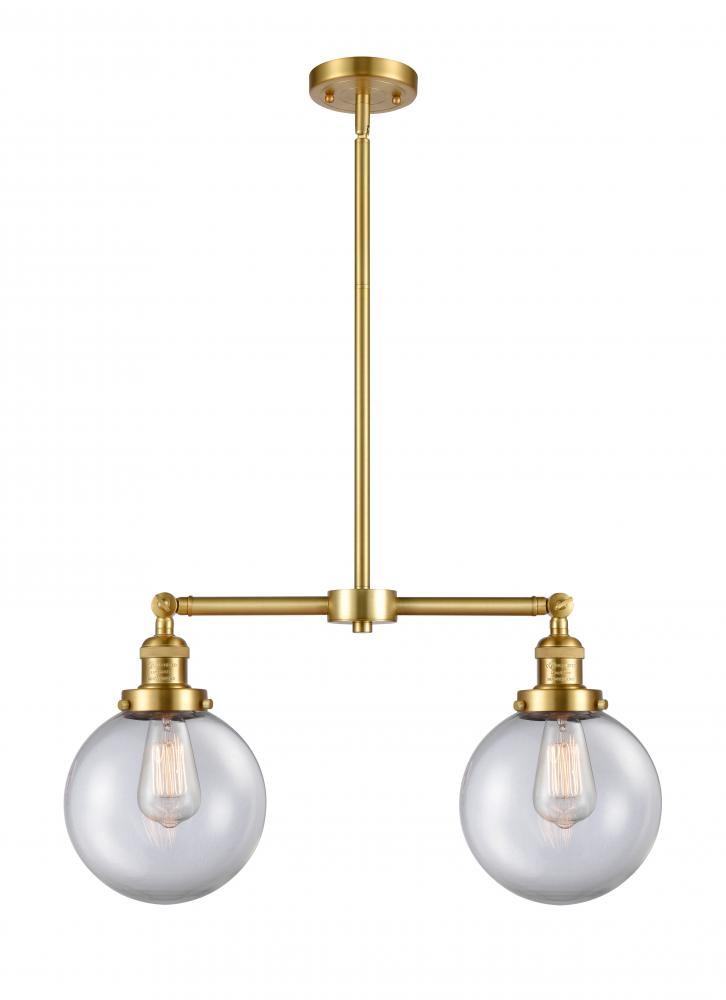 Beacon - 2 Light - 25 inch - Satin Gold - Stem Hung - Adjustable Island Light