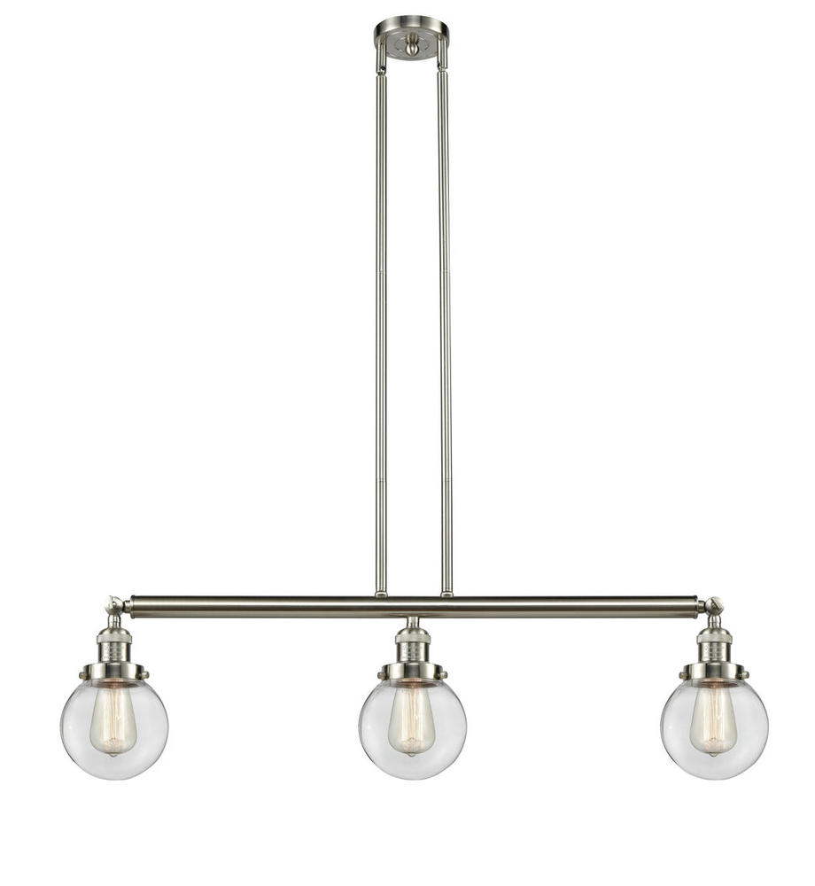 Beacon - 3 Light - 39 inch - Brushed Satin Nickel - Stem Hung - Adjustable Island Light