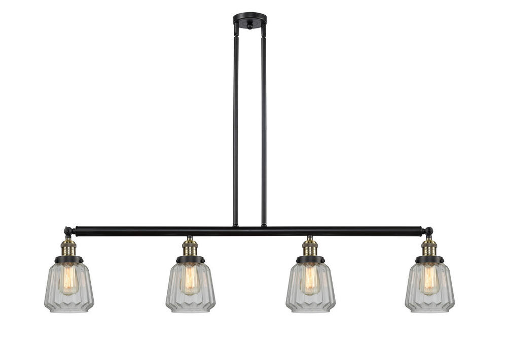 Chatham - 4 Light - 51 inch - Black Antique Brass - Stem Hung - Adjustable Island Light