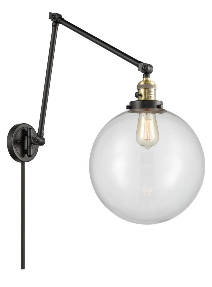 Beacon - 1 Light - 12 inch - Black Antique Brass -Adjustable Swing Arm