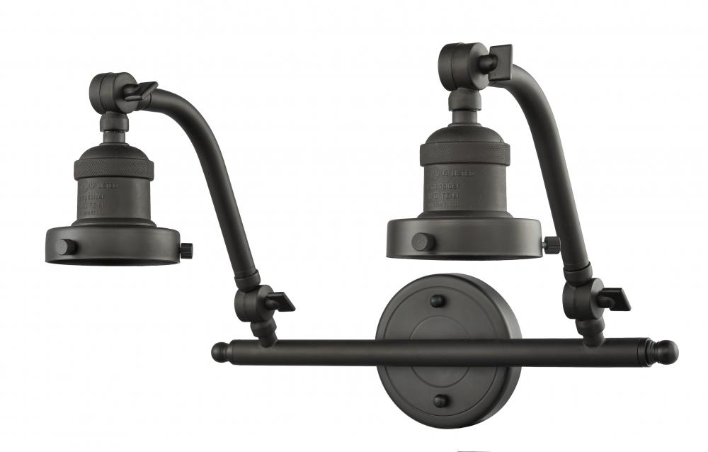 Double Swivel - 2 Light - 18 inch - Matte Black - Adjustable Bath Vanity Light