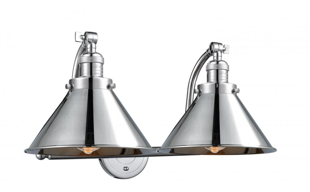 Briarcliff - 2 Light - 18 inch - Matte Black - Adjustable Bath Vanity Light