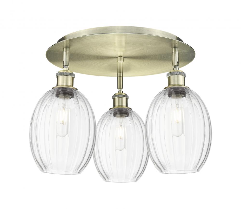 Preston Bulb - 3 Light - 18 inch - Brushed Brass - Flush Mount