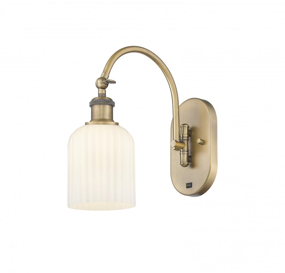 Bridal Veil - 1 Light - 5 inch - Brushed Brass - Adjustable Swing Arm