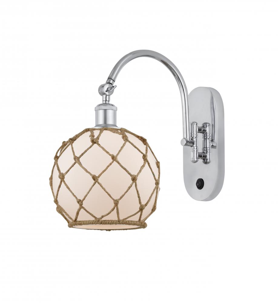 Farmhouse Rope - 1 Light - 8 inch - Polished Chrome - Adjustable Swing Arm