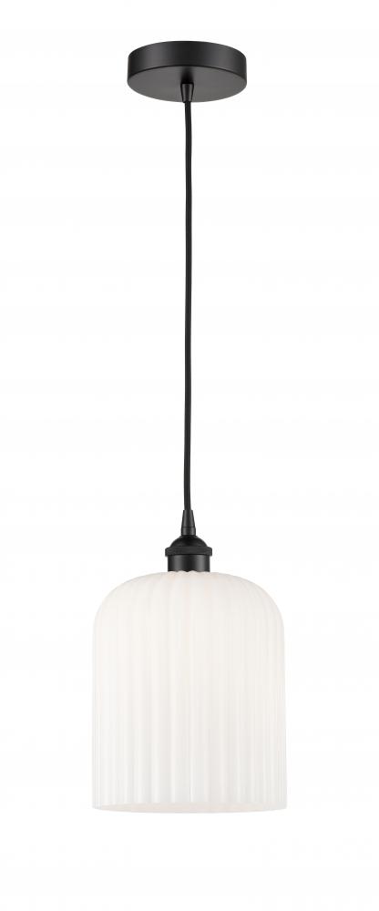 Bridal Veil - 1 Light - 5 inch - Matte Black - Cord hung - Mini Pendant