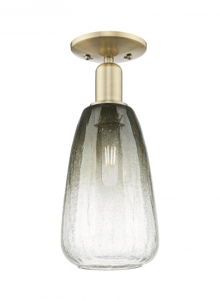 Brookhaven Almond - 1 Light - 6 inch - Antique Brass - Semi-Flush Mount