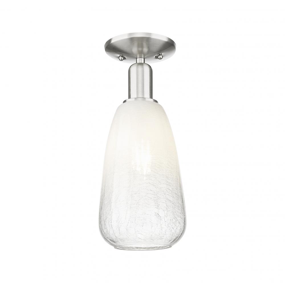 Brookhaven Almond - 1 Light - 6 inch - Brushed Satin Nickel - Semi-Flush Mount