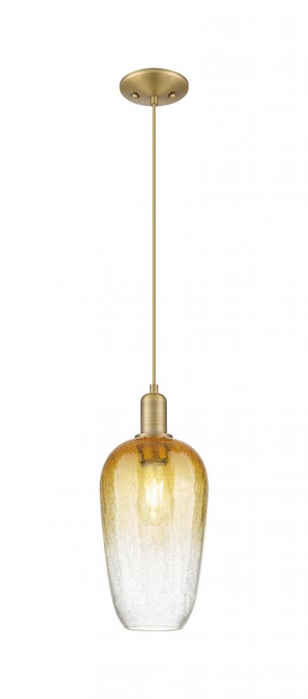 Brookhaven Flute - 1 Light - 6 inch - Antique Copper - Cord hung - Mini Pendant