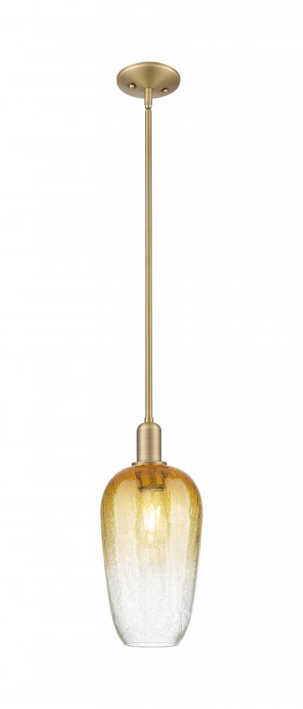 Brookhaven Flute - 1 Light - 6 inch - Antique Brass - Mini Pendant