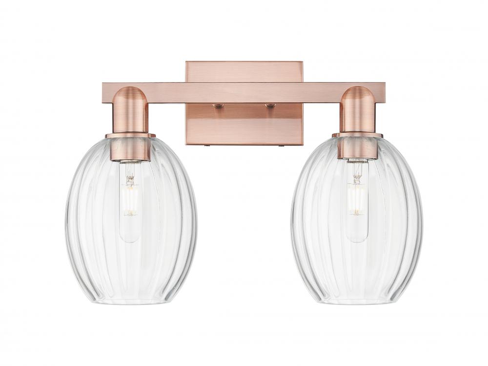 Preston Bulb - 2 Light - 16 inch - Antique Copper - Bath Vanity Light