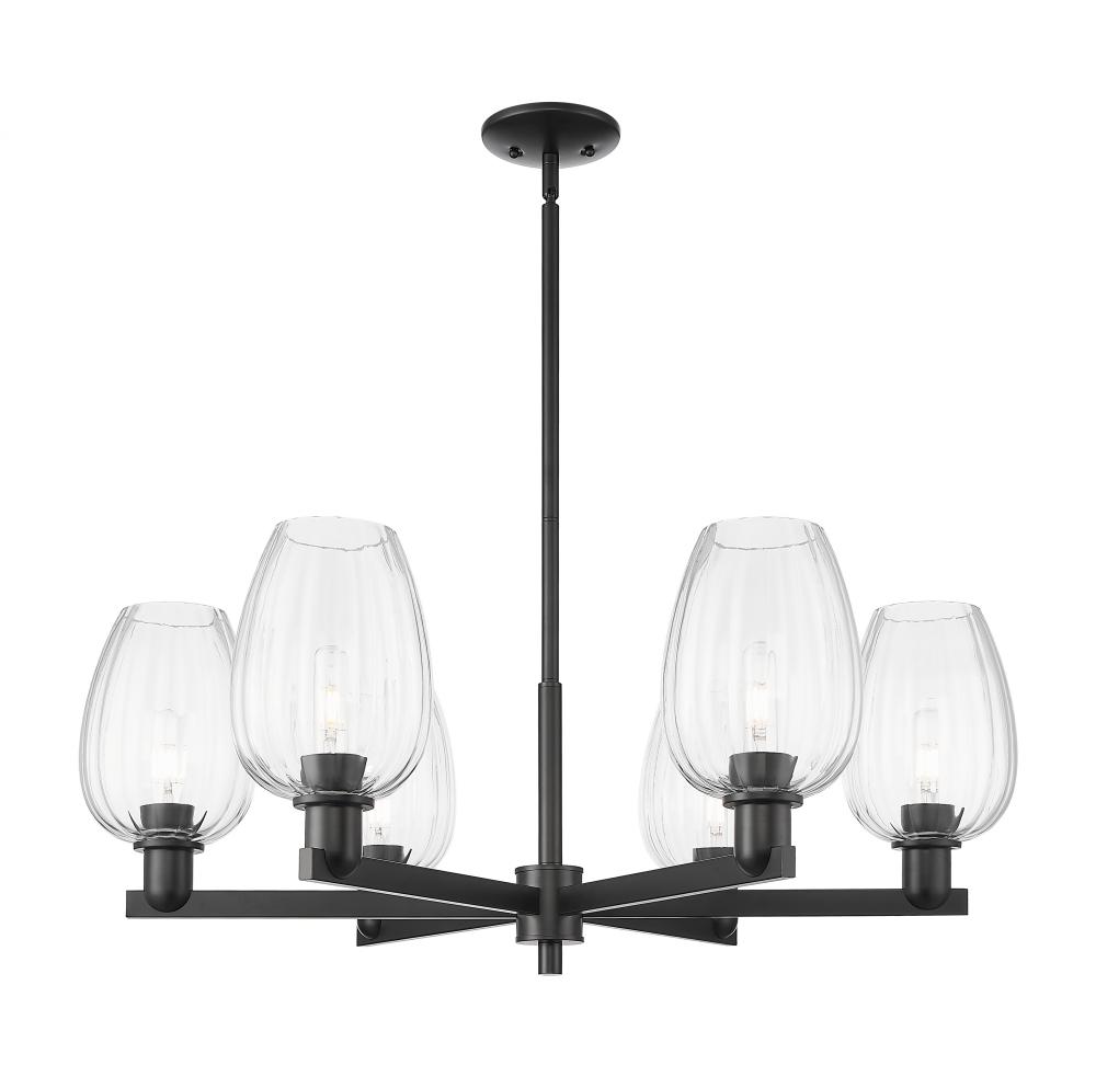 Preston - 6 Light - 24 inch - Matte Black - Chandelier
