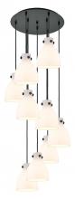 Innovations Lighting 119-410-1PS-BK-G412-8WH - Newton Bell - 9 Light - 22 inch - Matte Black - Multi Pendant