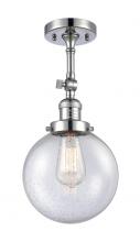 Innovations Lighting 201F-PC-G204-8-LED - Beacon - 1 Light - 8 inch - Polished Chrome - Adjustable Semi-Flush Mount