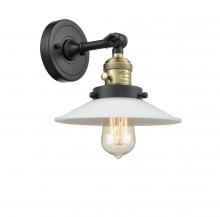 Innovations Lighting 203SW-BAB-G1-LED - Halophane - 1 Light - 9 inch - Black Antique Brass - Adjustable Sconce
