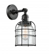 Innovations Lighting 203SW-BK-G52-CE-LED - Bell Cage - 1 Light - 6 inch - Matte Black - Adjustable Sconce