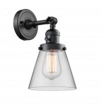 Innovations Lighting 203SW-BK-G62-LED - Cone - 1 Light - 6 inch - Matte Black - Adjustable Sconce