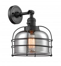 Innovations Lighting 203SW-BK-G73-CE - Bell Cage - 1 Light - 9 inch - Matte Black - Adjustable Sconce