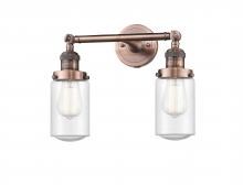 Innovations Lighting 208-AC-G314 - Dover - 2 Light - 14 inch - Antique Copper - Adjustable Bath Vanity Light