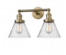 Innovations Lighting 208-BB-G44-LED - Cone - 2 Light - 18 inch - Brushed Brass - Adjustable Bath Vanity Light