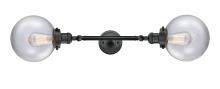 Innovations Lighting 208L-BK-G202-8-LED - Beacon - 2 Light - 8 inch - Matte Black - Adjustable Bath Vanity Light
