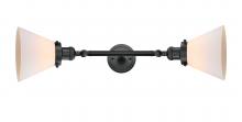 Innovations Lighting 208L-BK-G41-LED - Cone - 2 Light - 8 inch - Matte Black - Adjustable Bath Vanity Light