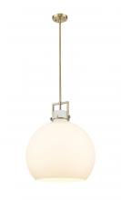Innovations Lighting 411-1SL-BB-G410-18WH - Newton Sphere - 1 Light - 18 inch - Brushed Brass - Pendant